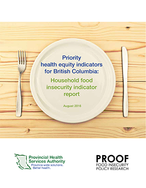 Priority health equity indicators for British Columbia: Household food insecurity indicator report