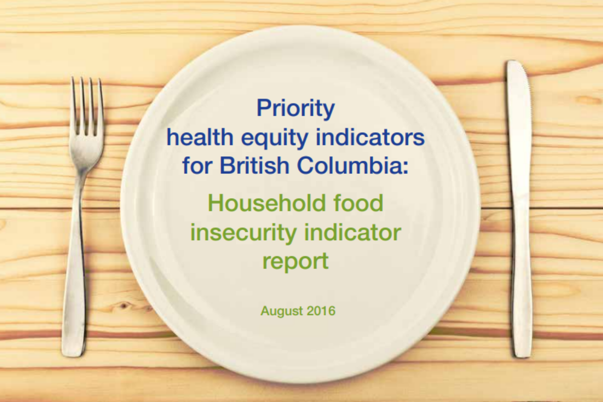 Priority health equity indicators for British Columbia: Household food insecurity indicator report