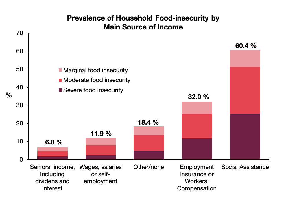 Graph of food insecurity by main source of income