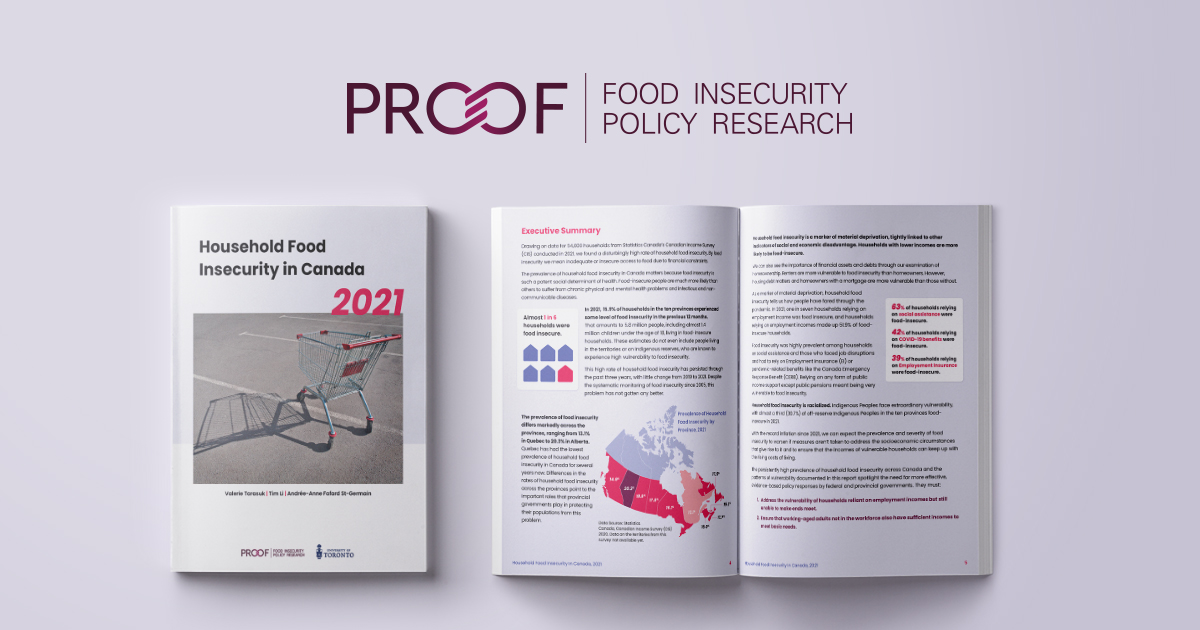 Household Food Insecurity In Canada, 2021 - PROOF