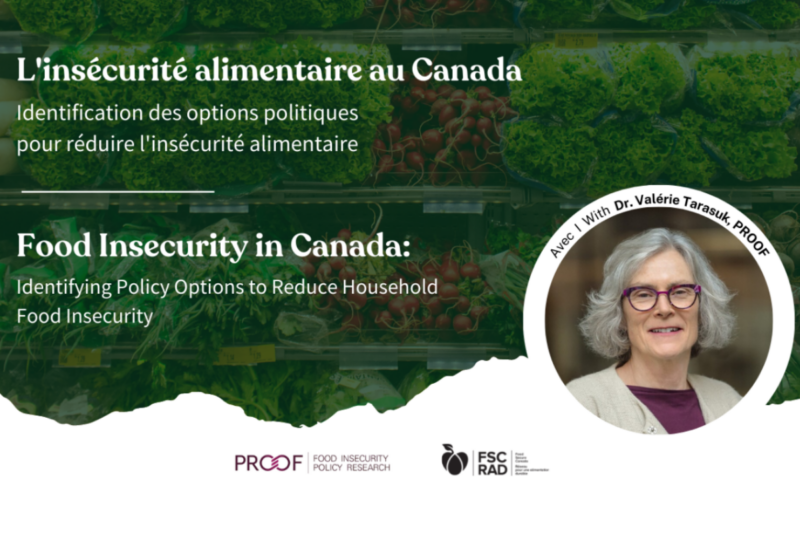 Household Food Insecurity In Canada In 2021 Webinar - PROOF